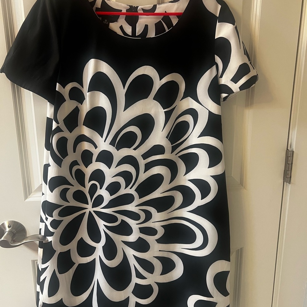AB Studio Black and White Patterned Mini Dress